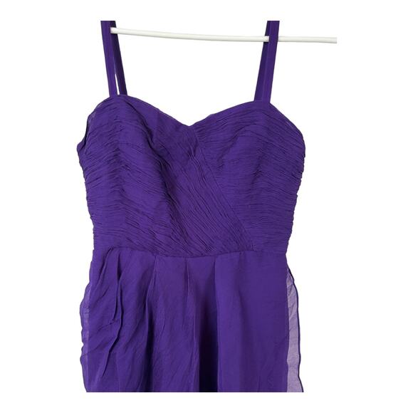 J. Crew purple Silk Cocktail party dress, Sz 0 - ruched draped - Picture 3 of 13